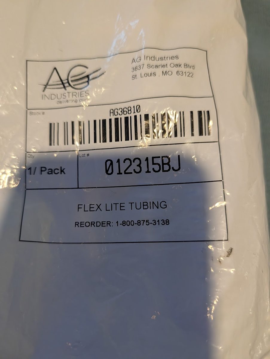 Flex Lite tubing label, stock number AG36810